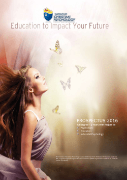 prospectus 2016 - the institute of christian psychology