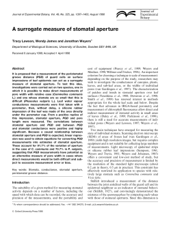 A surrogate measure of stomatal aperture