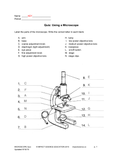 Quiz: Using a Microscope