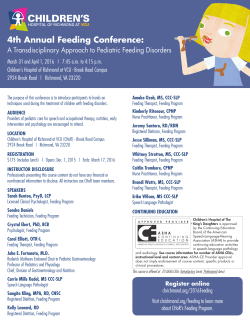 4th Annual Feeding Conference - VCU Department of Pediatrics