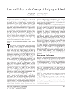 Law and Policy on the Concept of Bullying at School