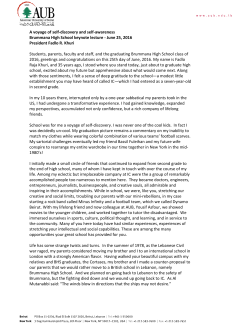 Brummana High School keynote lecture - June 25, 2016