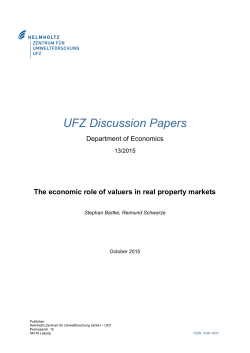 The economic role of valuers in real property markets