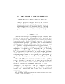 ON TRAIN TRACK SPLITTING SEQUENCES 1. Introduction