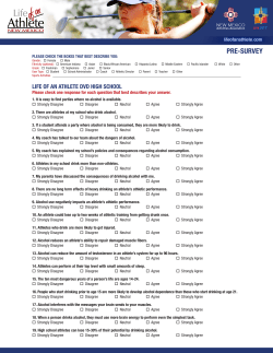 PRE-SURVEY - Life Of An Athlete