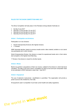 RULES FOR THE SHOW COMPETITION WMC
