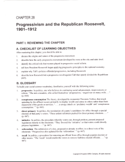 Progressivism and the Republican Roosevelt