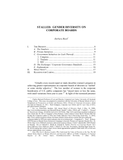 stalled: gender diversity on corporate boards