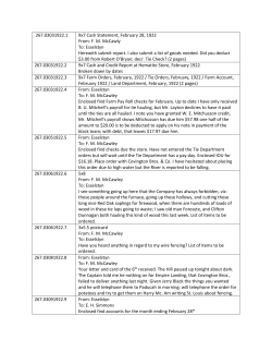 267.03031922.1 9x7 Cash Statement, February 28, 1922 From