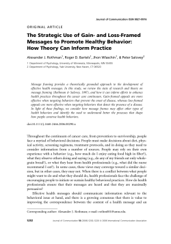 Strategic Use of Gain- and Loss-Framed Messages