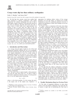 Creep events slip less than ordinary earthquakes