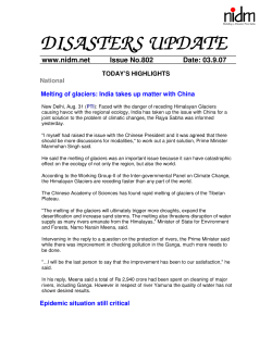 Melting of glaciers: India takes up matter with China