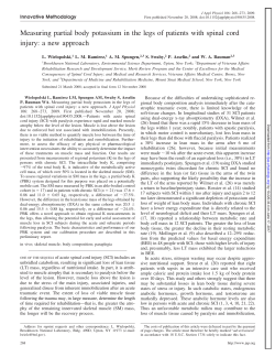Measuring partial body potassium in the legs of patients with spinal