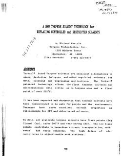 A New Terpene Solvent Technology for Replacing