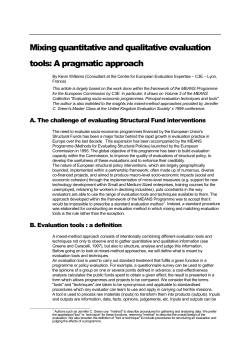 Mixing quantitative and qualitative evaluation tools: A