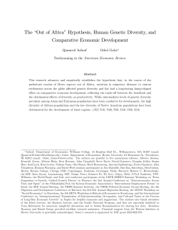 The &ldquo;Out of Africa&rdquo;Hypothesis, Human Genetic