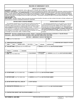 DD Form 93 - Pitt ROTC