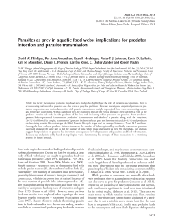 Parasites as prey in aquatic food webs: implications for predator