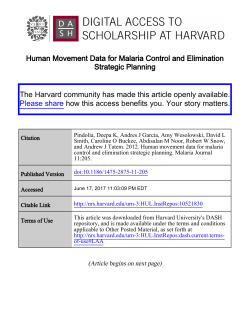 Human movement data for malaria control and elimination strategic