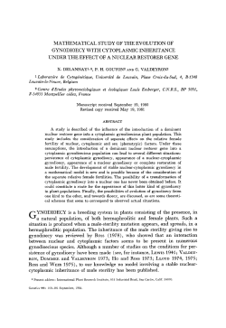 mathematical study of the evolution of gynodioecy with cytoplasmic