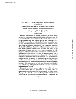 THE EFFECT OF AUXINS UPON PROTOPLASMIC STREAMING