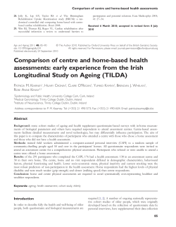 Comparison of centre and home-based health assessments: early