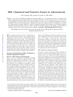 HDL Cholesterol and Protective Factors in