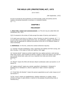 the wild life (protection) act, 1972