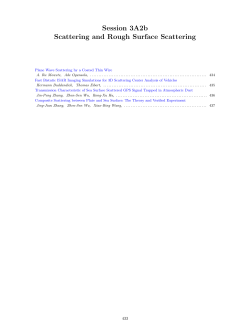 Session 3A2b Scattering and Rough Surface Scattering