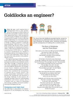 Goldilocks an engineer? - Pinellas County Schools