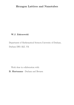 Hexagon Lattices and Nanotubes