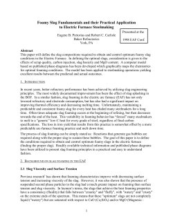 Foamy Slag Fundamentals and their Practical - Magnesita e-Tech