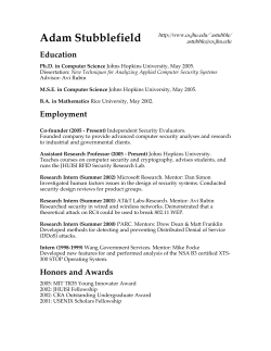 cv - Cs.jhu.edu - Johns Hopkins University