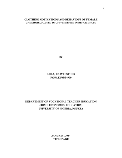 clothing motivations and behaviour of female undergraduates