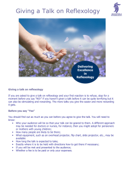 Giving a Talk on Reflexology - Association of Reflexologists