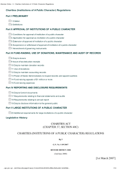 (Institutions of A Public Character) Regulations