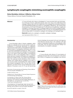 Lymphocytic esophagitis mimicking eosinophilic esophagitis