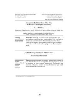 Characteristic Properties of the New Subclasses of Analytic Functions