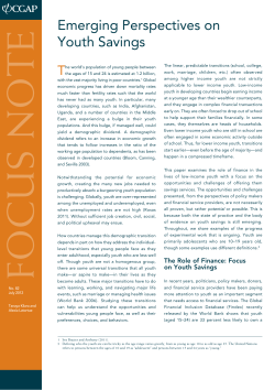 Emerging Perspectives on Youth Savings