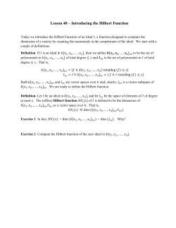 Lesson 40 &ndash; Introducing the Hilbert Function