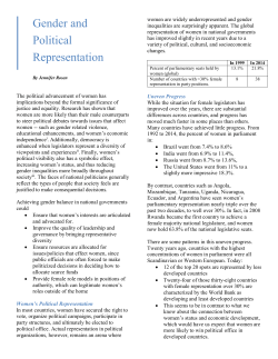 Gender and Political Representation