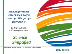 High performance water based acrylic resins for DIY