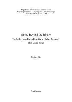The body, Sexuality and Identity in Shelley Jackson`s Half Life
