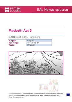 Macbeth Act 5 Nexus resource - EAL Nexus