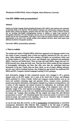 Can EFL MRDs teach pronunciation?