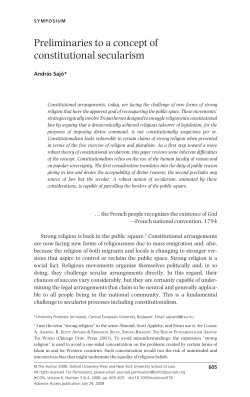 Preliminaries to a concept of constitutional secularism