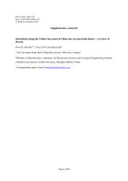 Supplementary material Shorebirds along the Yellow Sea coast of