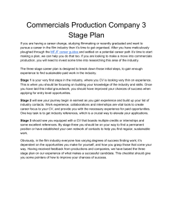 Commercials Production Company 3 Stage Plan