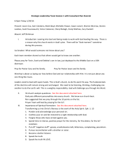 Meeting Notes - Grace Bible Church