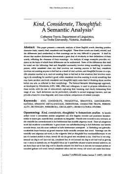 Kind, Considerate, Thoughtful